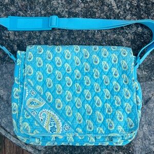 Vera Bradley Messenger Bag Bermuda Blue Shoulder Tote Hand Bag